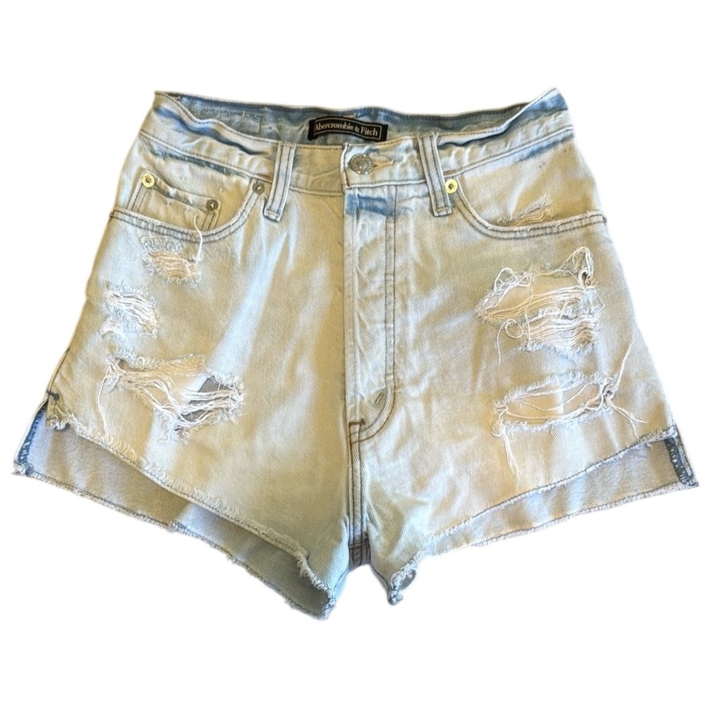 Abercrombie and Fitch Light Wash High Rise Jean Shorts